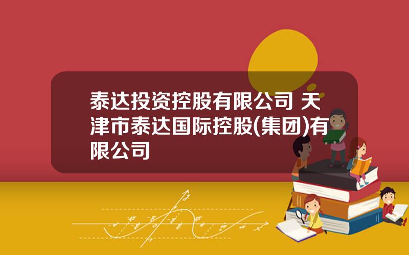 泰达投资控股有限公司 天津市泰达国际控股(集团)有限公司